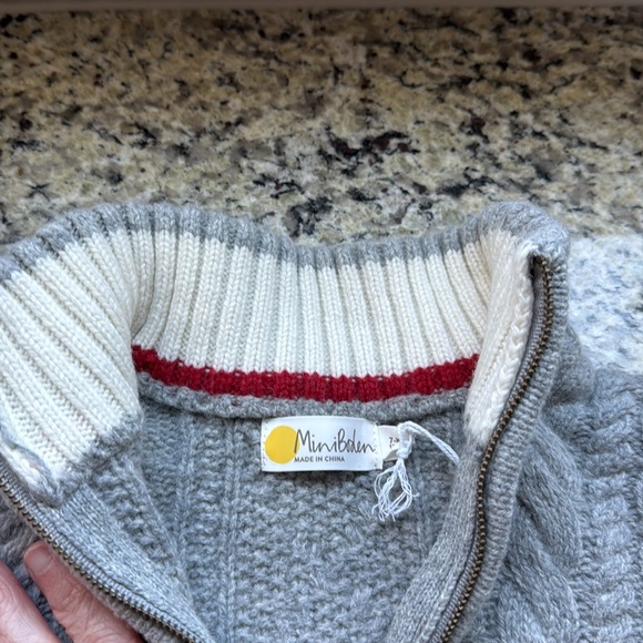 • BRAND NEW • Mini Boden • Kids' Cable Half Zip Wool Blend Sweater • 7-8Y - Picture 8 of 15